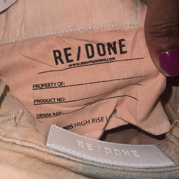 NWT Re/Done 90s Destroyed Straight Leg Orange Tint Jeans size 25 - Picture 11 of 12